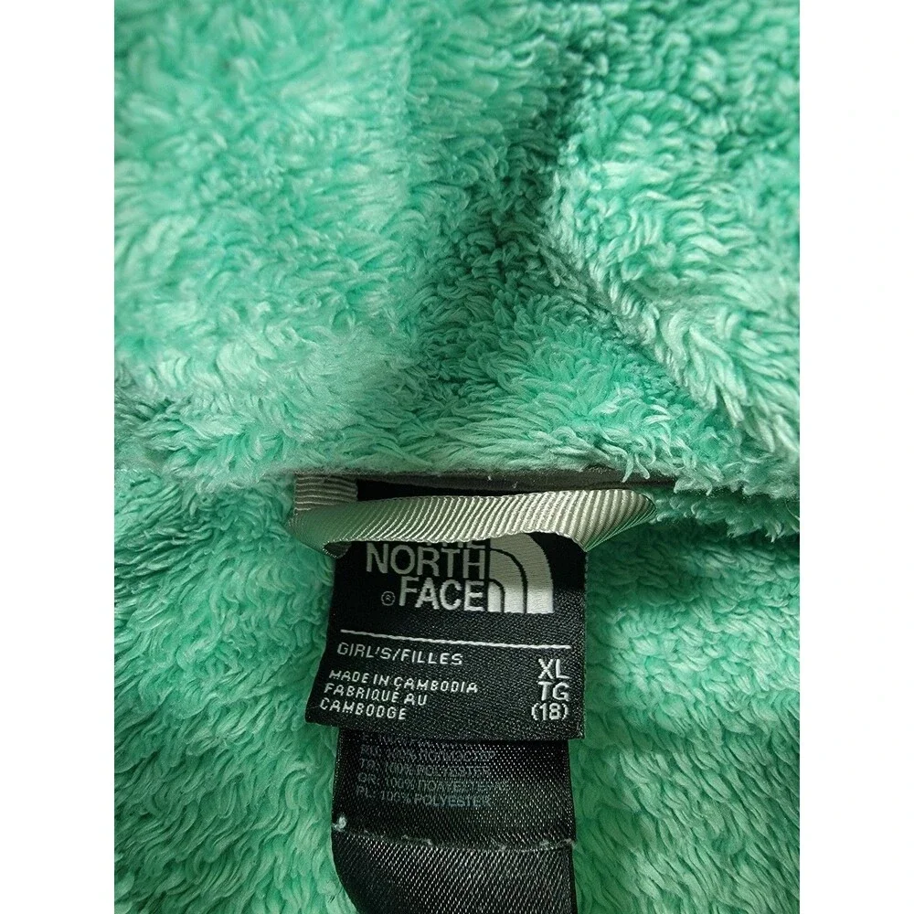 North Face Jacket‎ Girls XL Teal Fleece Full Zip Thumbholes Soft Outdoor Layer